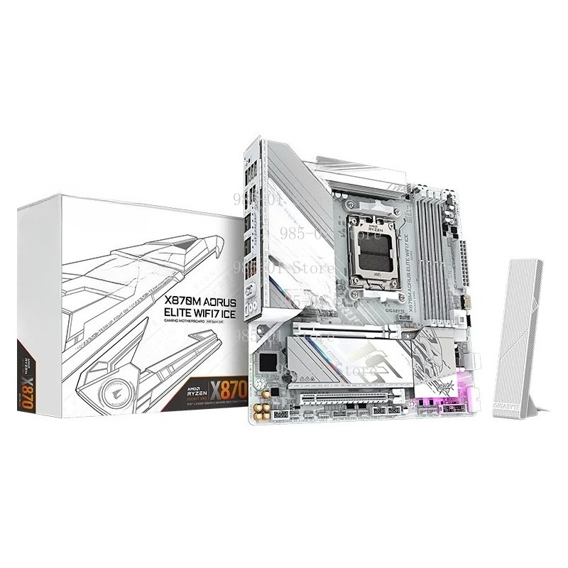 X870E Atx Motherboard - ホワイトATX X870Mマザーボード、WIFI7とDDR5対応、最大64GBメモリ、AM5プラットフォーム用COMポート搭載