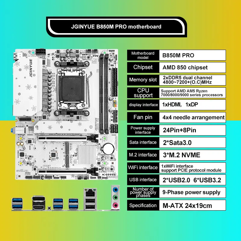 JGINYUE B850M Pro マザーボードセット、AM - X870E Atx Motherboard のレビューと価格